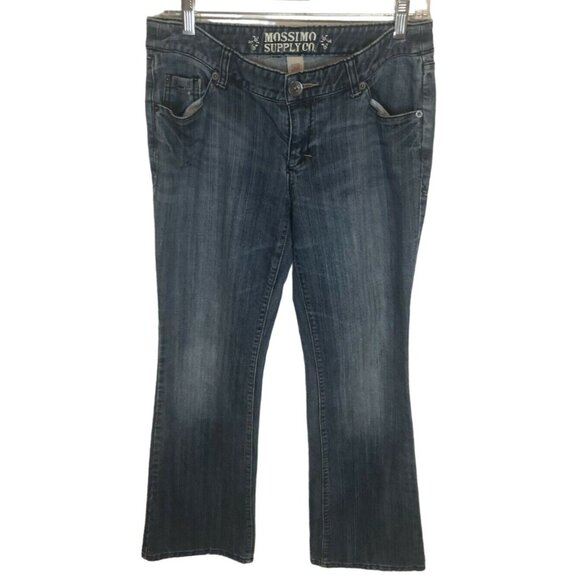 Mossimo Womens Size 9 Blue Denim Jeans Bootcut Low Rise Stretch Light Wash - Picture 1 of 5